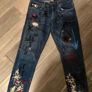 Zara painted jeans